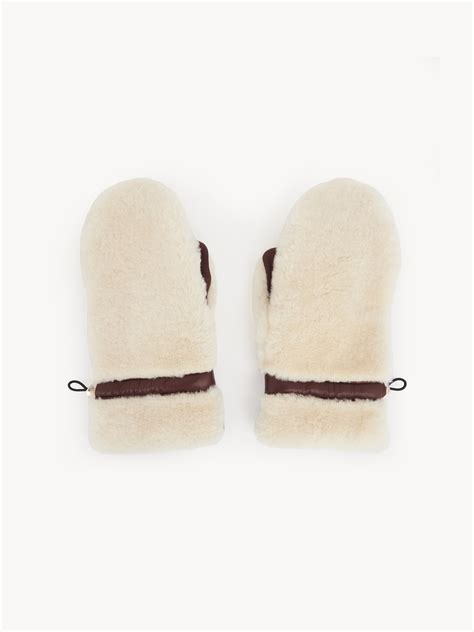 chloe shearling mittens|Shearling mittens .